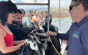 Preparing for the dive at Portofino MPA training - Photo by Luka Preloznik